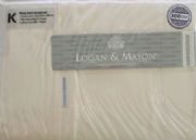 100%-COTTON-SATEEN-300-THREAD-LOGAN-&-MASON-KING-SHEET-SET-IVORY-NEW-SPECIAL